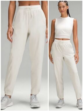 Lululemon License to Train High Rise Cream Jogger Pants, 10